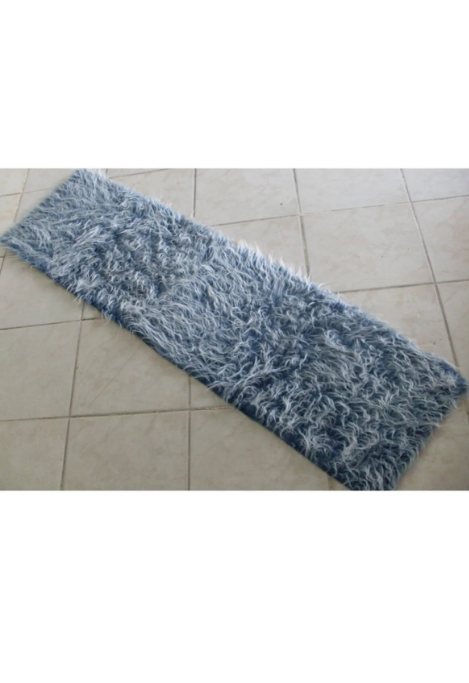 Araç Torpido Üstü Peluş Kumaş Mavi Beyaz 150x40 Cm