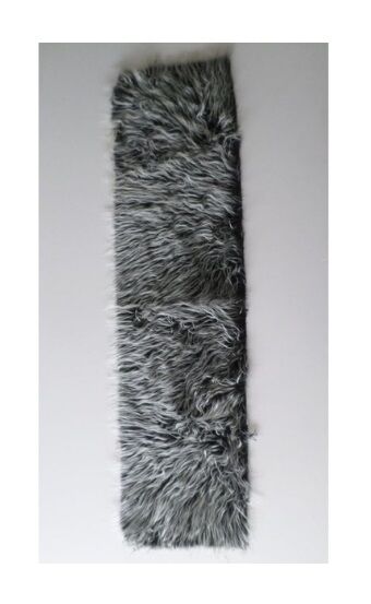 Araç Torpido Üstü Peluş Kumaş Siyah Beyaz 150x40 Cm