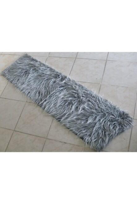 Araç Torpido Üstü Peluş Kumaş Gri Beyaz 150x40 Cm